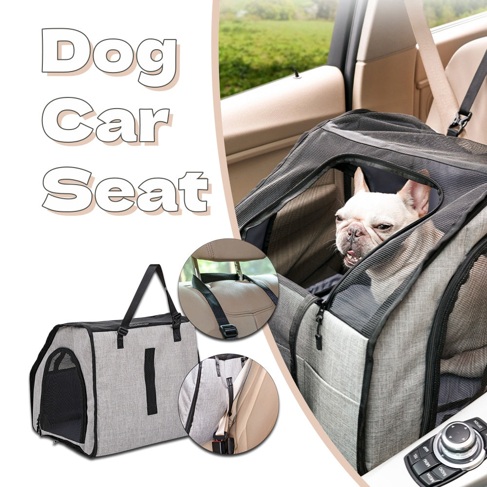 Waterproof foldable dog car booster seat with safety leash