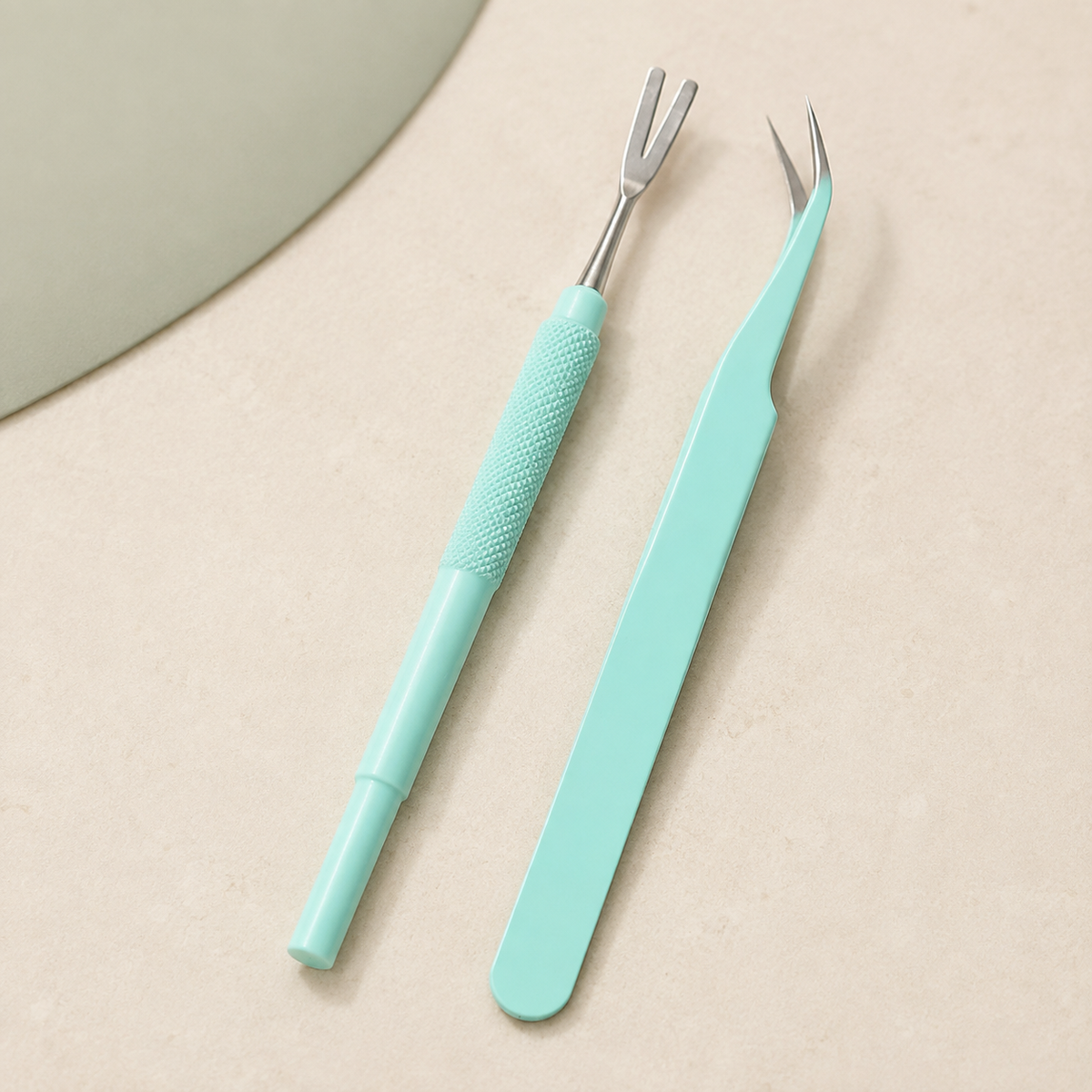 Mint stainless steel tick removal tweezer two-piece set